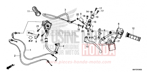 HANDLE LEVER/SWITCH/CABLE CBR500RAK de 2019